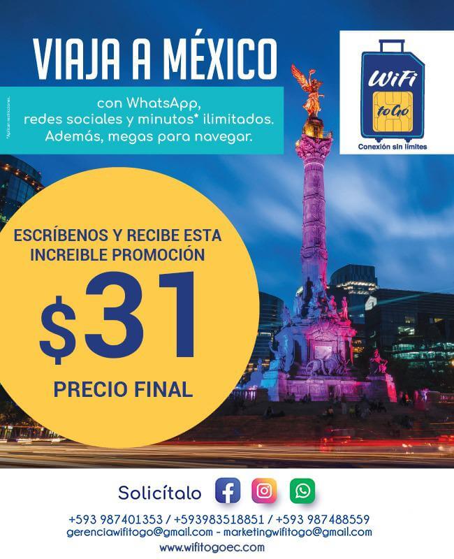 Chips para Viajar a México conectado. Megas y minutos Ilimitados desde $31.